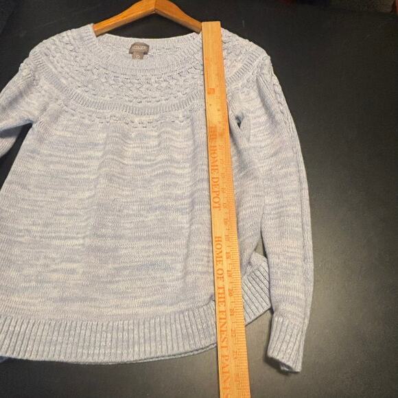 Chico’s Sweater Size 0 Small Purple Blue Textured Knit Pullover Crew Neck - Picture 4 of 7